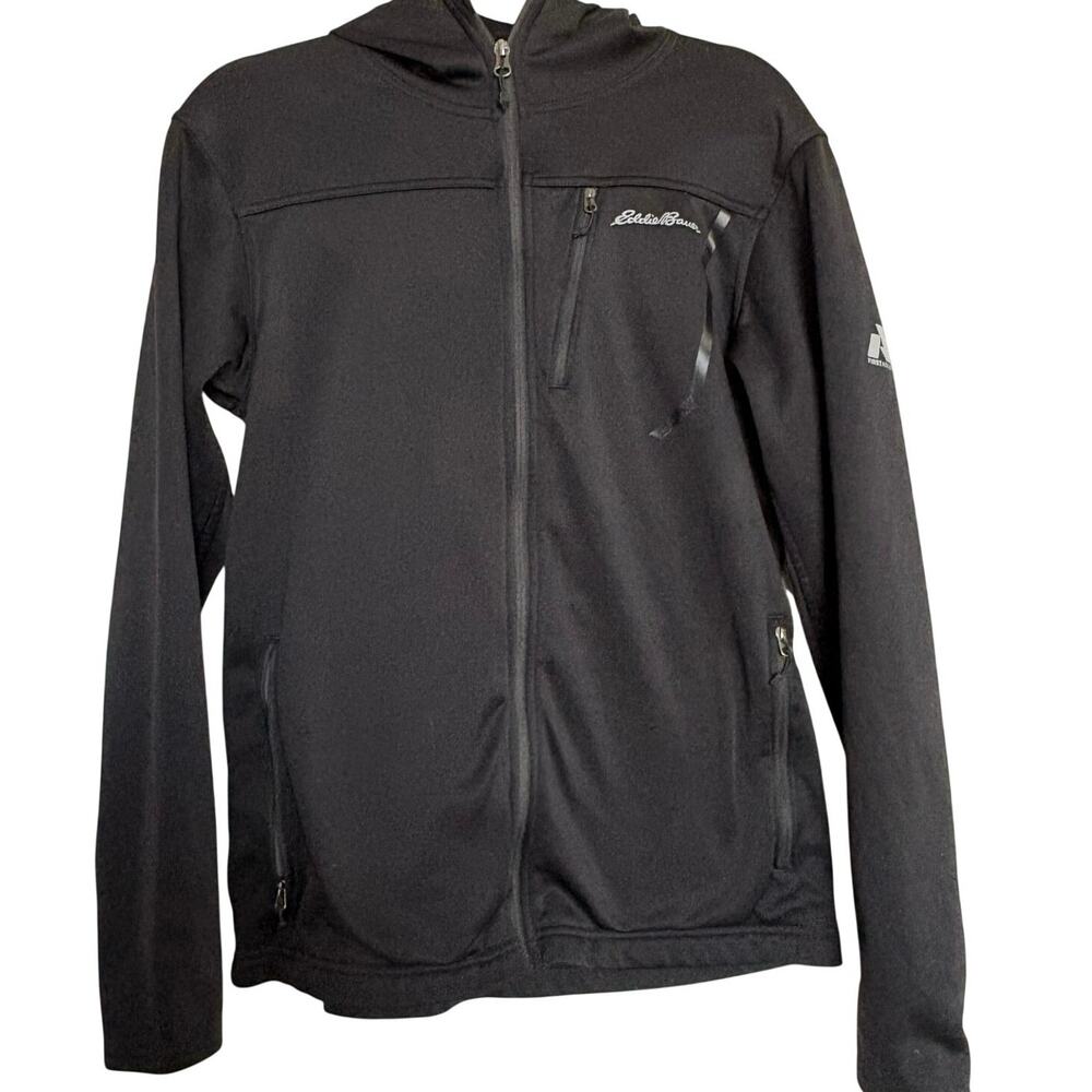 Eddie Bauer First Ascent Sandstone Softshell Hoodie Jacket Men M Black GORPCORE
